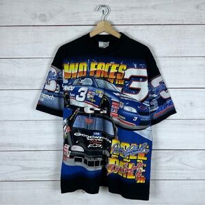 Vintage Dale Earnhardt NASCAR All Over Print T-Shirt Large